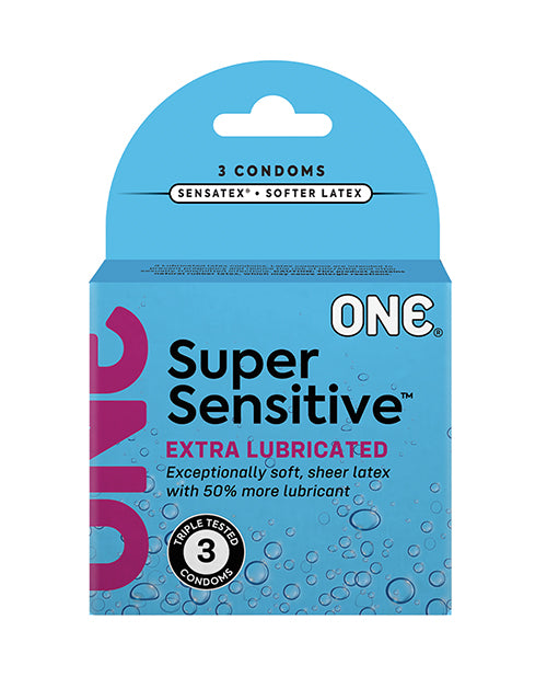 Paradise Marketing 11606C One Super Sensitive Condoms, Extra Lube, Box of 3
