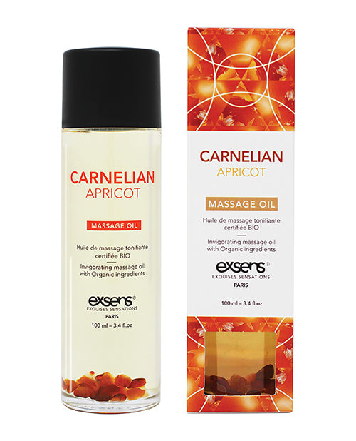 Exsens D396 Carnelian Apricot Organic Crystal Massage Oil, 100% Natural