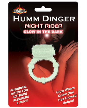 Hott Products HP-2149 Humm Dinger Vibrating Cockring, Glow in the Dark, Jelly