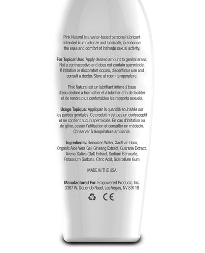 Empowered Products Pink Natural Water-Based Lubricant, 4.7 oz