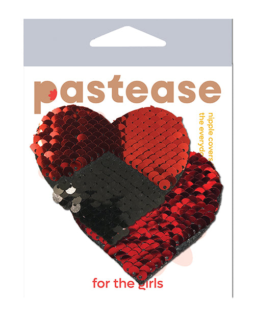 Pastease HRT-SEQ-RBK Color Changing Flip Sequins Hearts, Red/Black One Size