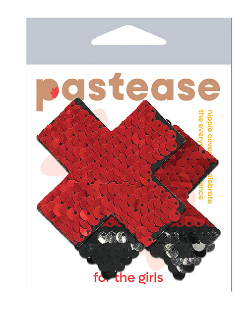 Pastease PLS-SQ-RDBK Color Changing Flip Sequins Cross, Red/Black