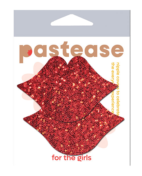 Pastease LIP-GLT-RD Glitter Lips, Red, Adhesive, Felt