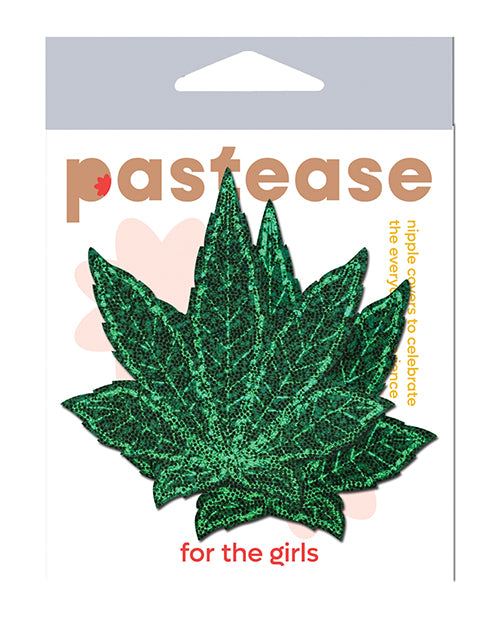 Pastease LFI-GLT-GR-P Glitter Marijuana Leafs, Green One Size