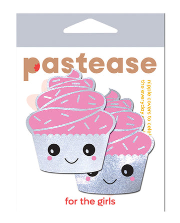 Pastease CUP-KWI Cupcake Glittery Frosting Nipple Pastie, White O/S