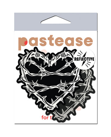 Pastease Premium Barbed Wire Heart Reflective Pasties, Black