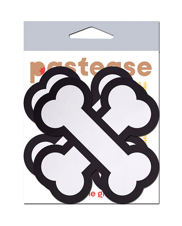 Pastease BONE White Crossbone Breast Pasties, 3.5"x3.5"