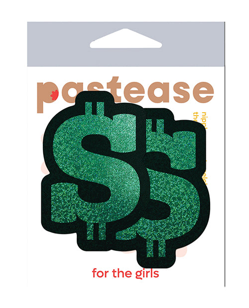 Pastease DLR-GLT-GR Glitter Dollar Sign Nipple Pasties, Green, 2.1 x 3.05 In
