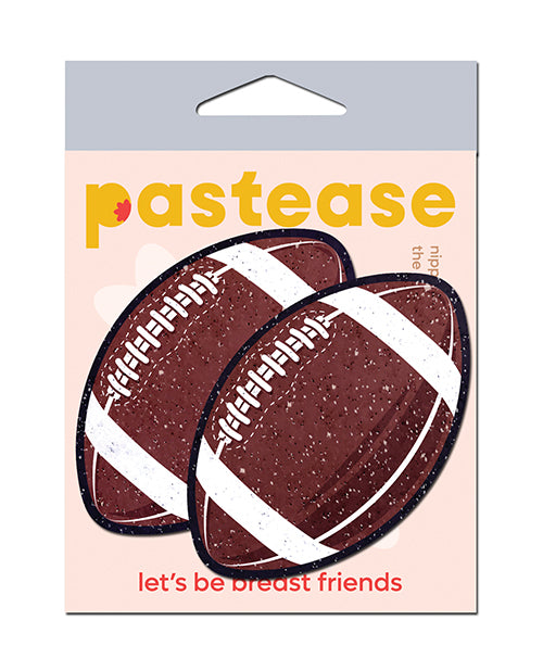 Pastease Premium Sparkly Football Nipple Pasties, Brown – Handmade in USA