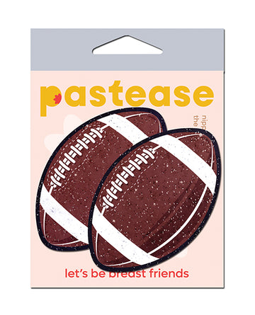 Pastease Premium Sparkly Football Nipple Pasties, Brown – Handmade in USA