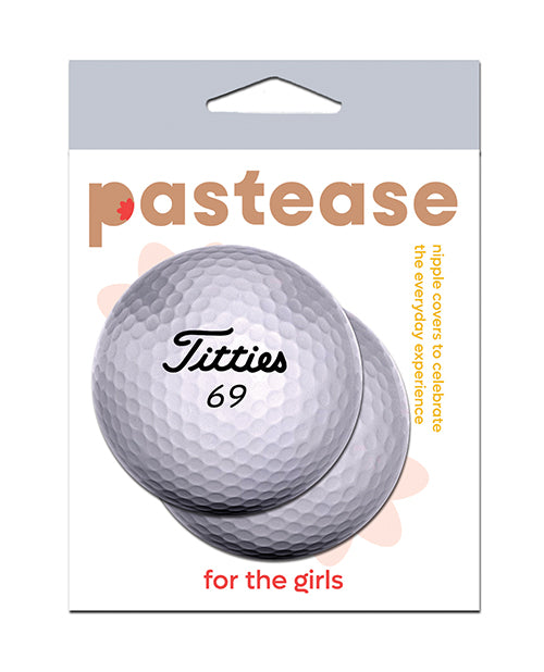 Pastease GLF Titties Golf Ball Pasties, Black/White Adhesive, 2.5"