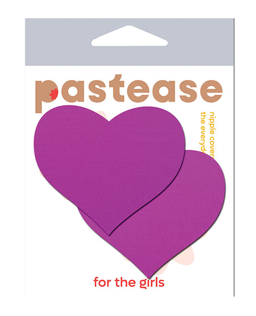 Pastease HRT-NPR Basic Heart Pasties, Neon Purple, Black Light Reactive