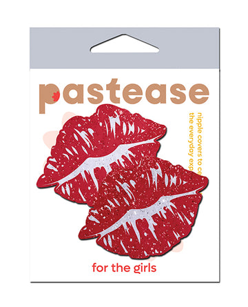 Pastease Premium Sparkle Kissing Lips Pasties – Red, Medical-Grade Adhesive
