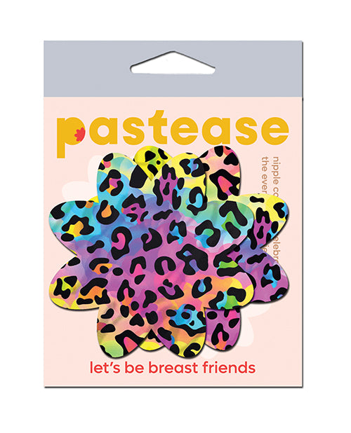 Pastease PFLR-CHT-RBW Cheetah Leopard Print Pasties, Rainbow, 3"x3"