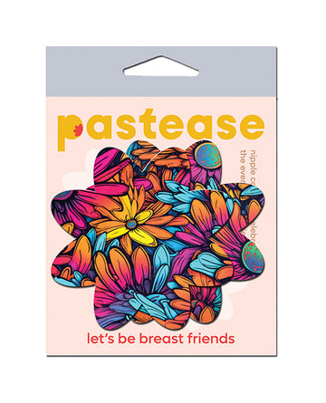 Pastease PFLR-NFLR Neon Flowers Petal Breast Pasties, Multi-Color 3x3