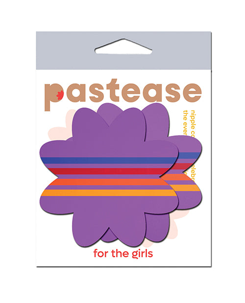 Pastease PFLR-STP-PR Colorful Retro Stripes Pasties, Purple, 3"x3"