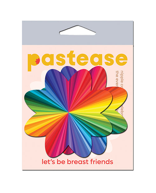 Pastease PFLR-URBW Breast Pasties, Rainbow Kaleidoscope Petal, 3"x3"