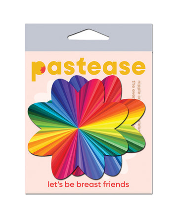 Pastease PFLR-URBW Breast Pasties, Rainbow Kaleidoscope Petal, 3"x3"