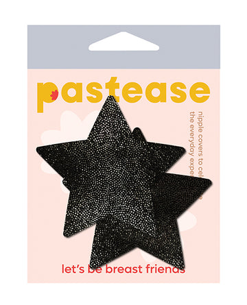 Pastease STR-GLT-BK Glitter Star Nipple Pasties, 3"x3" Black