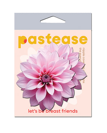 Pastease TROP-PK Tropical Dahlia Botanical Flower Breast Pasties, Pink, 3"x3"