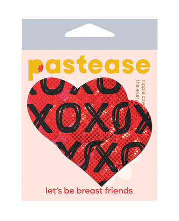 Pastease HRT-XO-RDBK Glitter XOXO Heart, Red & Black