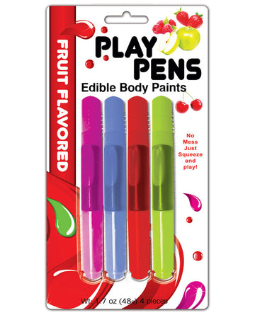 Hott Products HP-2162 Play Pens Edible Body Paints, 4 Flavors, 1.7oz