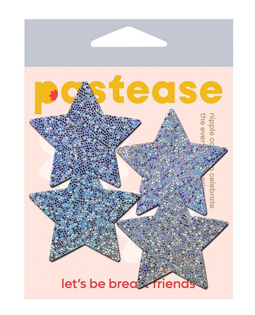 Pastease PET-STR-GLT-SL Glitter Star Petites, Silver, 2 Pair Pack