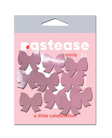Pastease MBOW-PL-BPK Mini Faux Leather Bows, Baby Pink, Pack of 8, 1.25"x1"