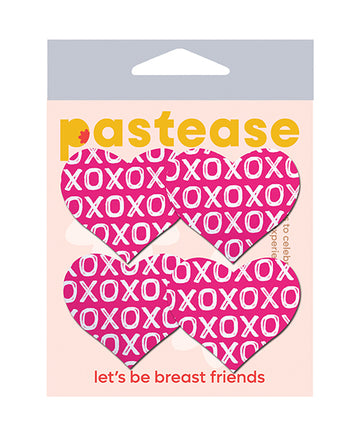 Pastease PET-HRT-XO-PKWT Petites Small XO Hearts Nipple Pasties, Pink Adhesive