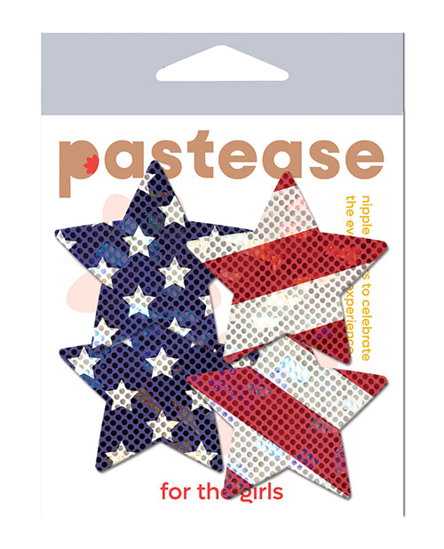 Pastease PET-STR-PAT Small Glittering Stars & Stripes Pasties, Red/White/Blue