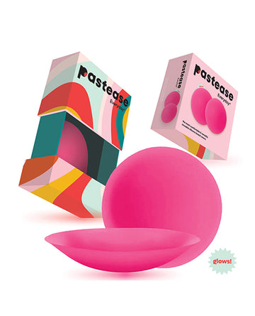 Pastease HAL-NPK-GLW-L HALOS Silicone Nipple Covers, Neon Pink, Reusable, Glow