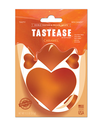 Pastease TTS-CAR Edible Pasties & Pecker Wraps, Caramel, Ivory, One Size