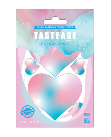 Pastease TTS-CC Tastease Edible Pasties & Pecker Wraps, Cotton Candy