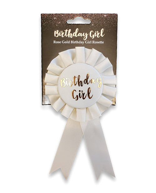 OMG International AL-RGB-BG Birthday Girl Badge, Rose Gold Rosette
