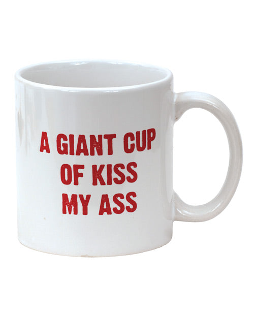 Island Dogs 58008 Attitude Mug A Giant Cup of Kiss My Ass, 22 oz White Glass
