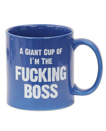 Island Dogs 58016 I'm the Fucking Boss Mug, 22 oz