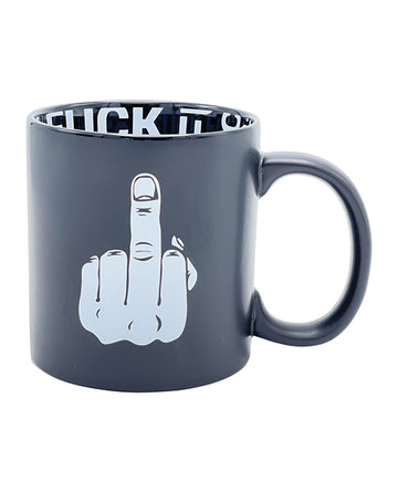 Island Dogs 58039 Middle Finger Attitude Mug, 22 oz, Blue