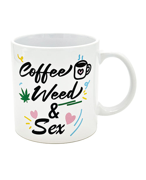 Island Dogs Attitude Mug: Coffee, Weed & Sex, 22 oz Ceramic