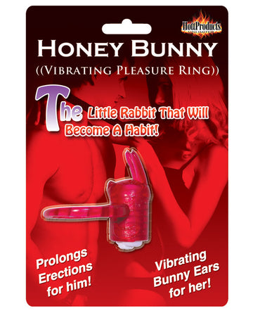 Hott Products HP-2272 Horny Honey Bunny Vibrating Ring, Magenta Jelly