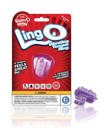 Screaming O LNG LingO Vibrating Tongue Ring, Purple, Bumpy, 40+ Min Battery