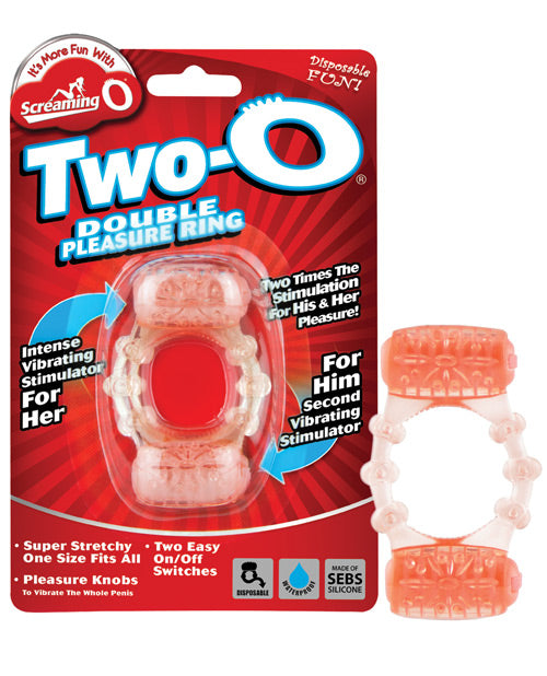 Screaming O TWO Two-O Double Pleasure Ring, Vibrating Nude