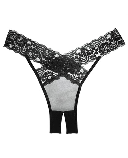 Allure Lingerie Adore Sheer and Lace Desire Panty, Black, One Size