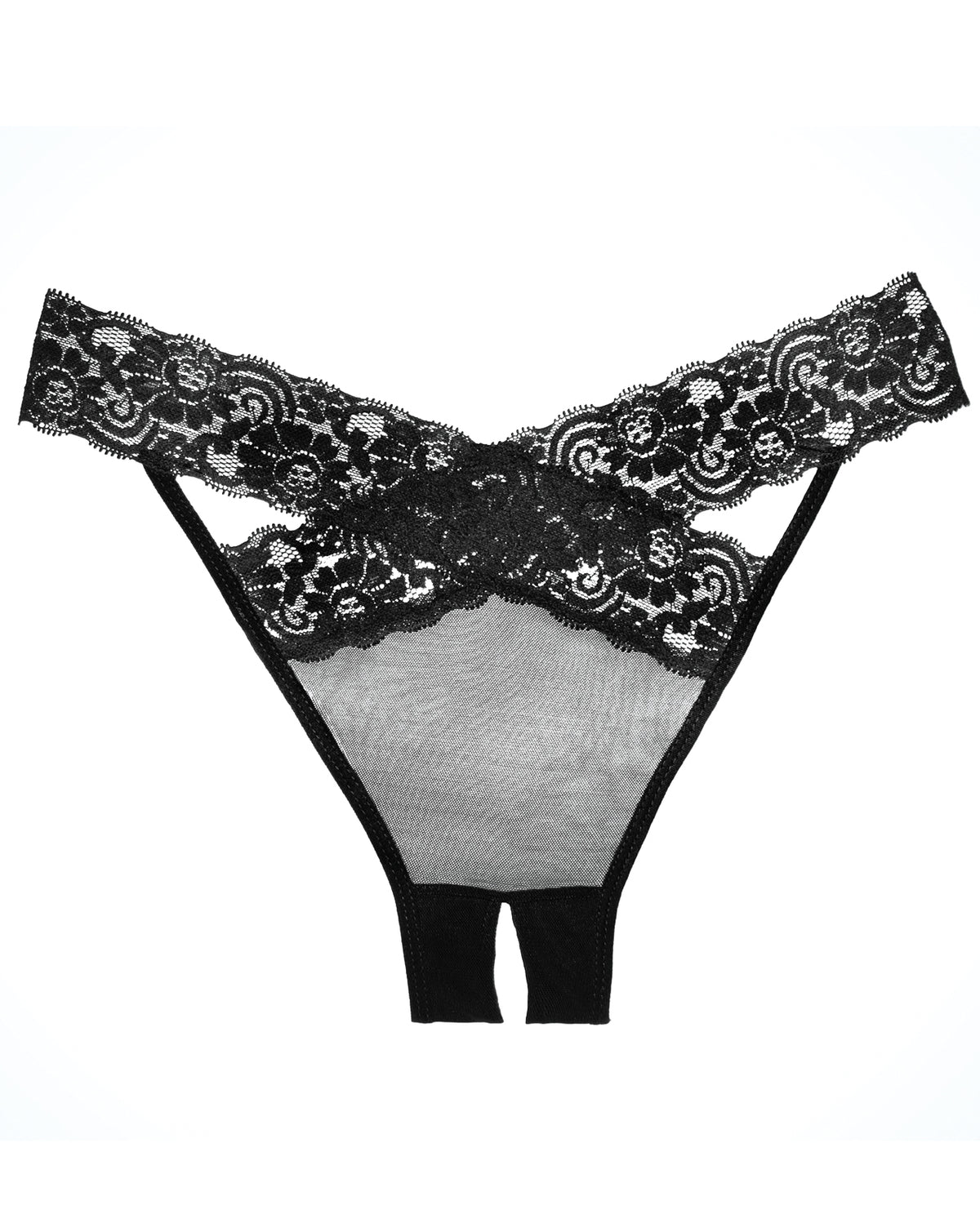 Allure Lingerie Adore Sheer and Lace Desire Panty, Black, One Size