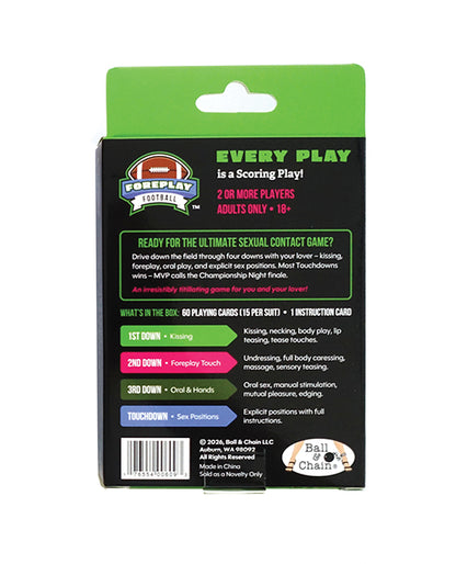 Ball & Chain Foreplay Football Card Game, 60 Cards
