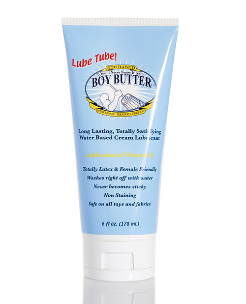 Boy Butter Y06 H2O Lube Tube, 6 oz, Water-Based, Vitamin E, Shea Butter