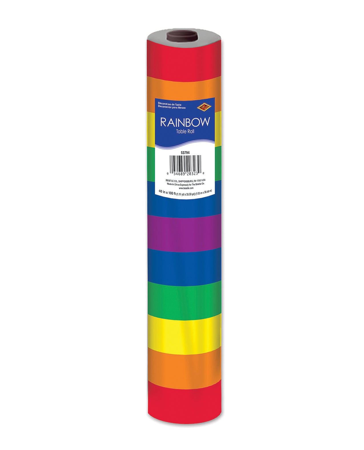Beistle 53794 Pride Table Roll, Rainbow Color