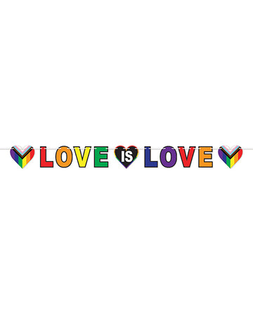 Beistle 53952 Love is Love Streamer, Rainbow, 6"x7ft
