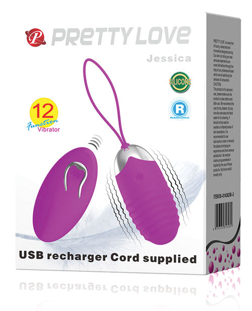 Pretty Love Jessica Remote Control Vibrating Egg, 12 Functions, Waterproof