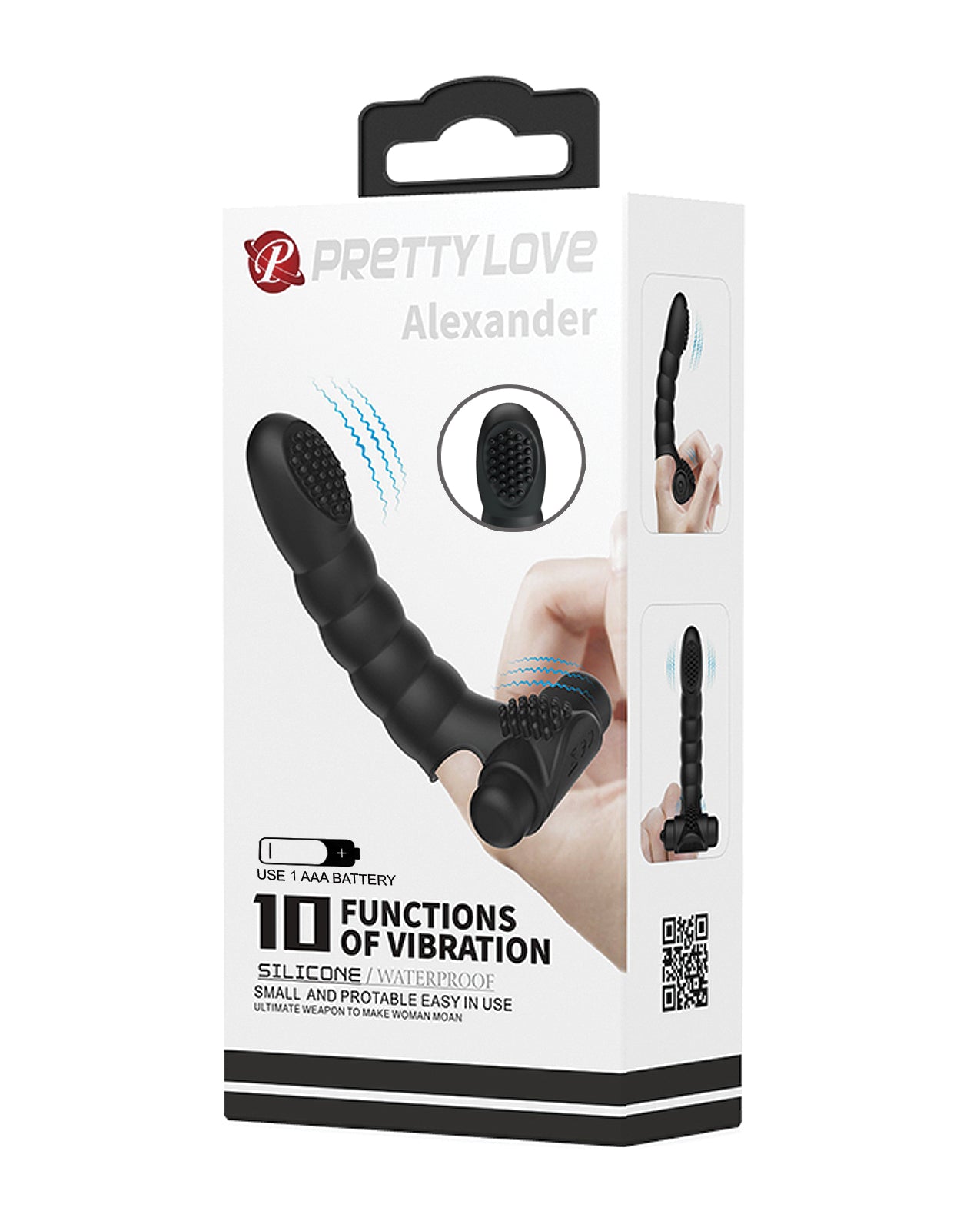 Pretty Love Alexander Finger Vibe, Body-Safe Silicone, 10-Function Waterproof