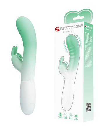 Pretty Love Cerberus Licking Rabbit Vibrator - Aqua Ombre - 30 Functions